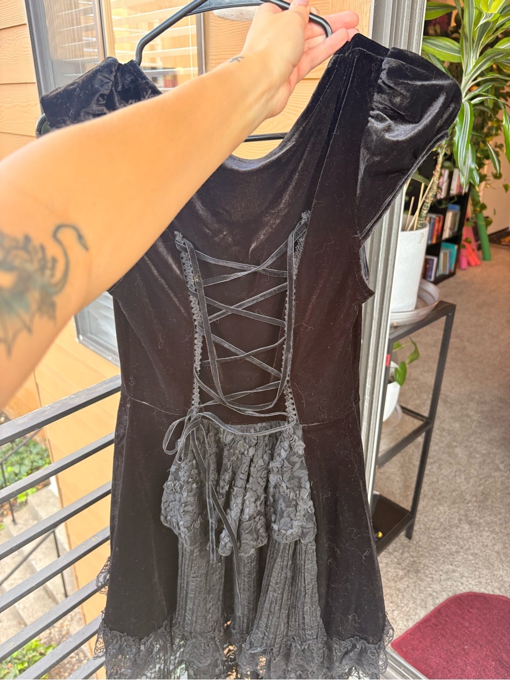 ๐ค black vampire y2k vibes lace up gothic party dress ๐ค - Picture 5 of 10